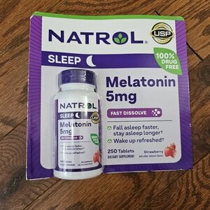 Natrol Melatonin 5 Mg Fast Dissolve 250 Tablets Strawberry Flavor ~ EXP 09/2025
